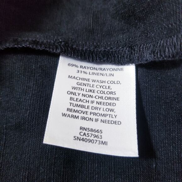 Something Navy Women size Medium Black Layered Midi Sundress Button Front - Picture 9 of 12